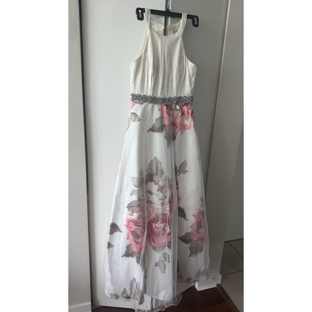 Le Chateau white and pink floral dress